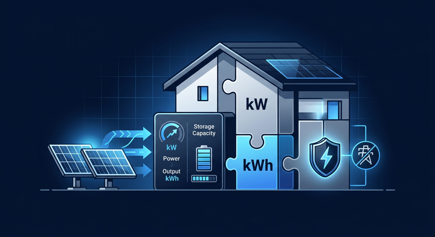 Choosing the Right System Size: kW, kWh, and Backup Strategy — home battery storage with solar cost breakdown 2026