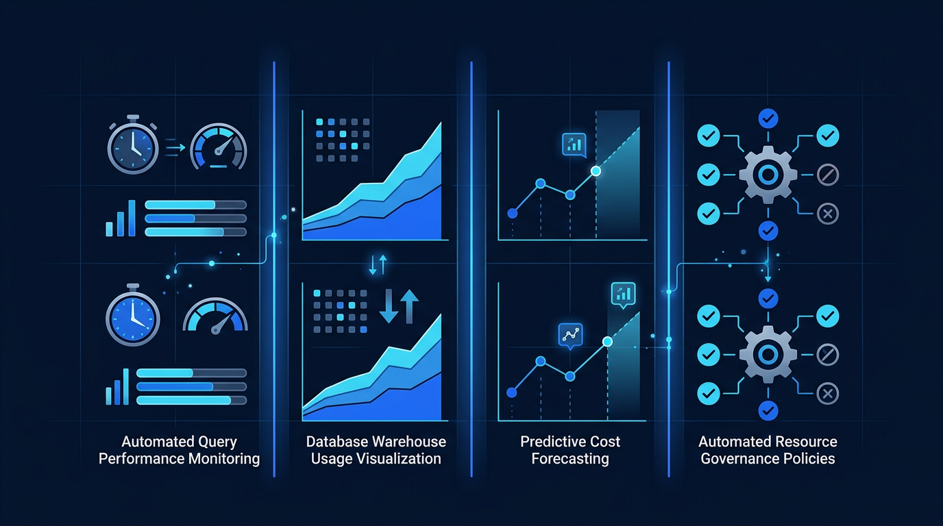Comparative breakdown of Snowflake cost control features