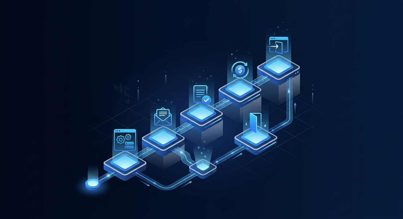 Step-by-step automation of each stage in client onboarding from form capture to kickoff