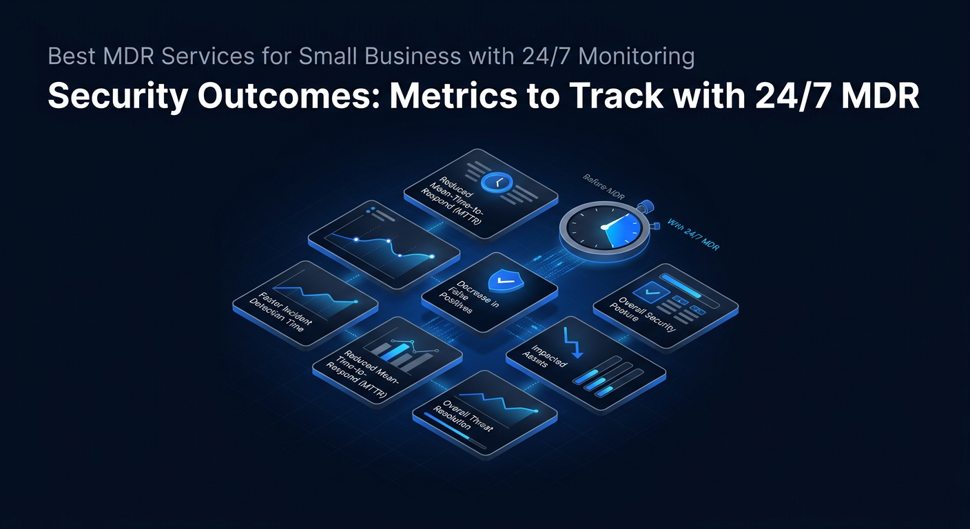Security outcomes and metrics to track with 24/7 MDR for small businesses Security outcomes and metrics to track with 24/7 MDR for small businesses
