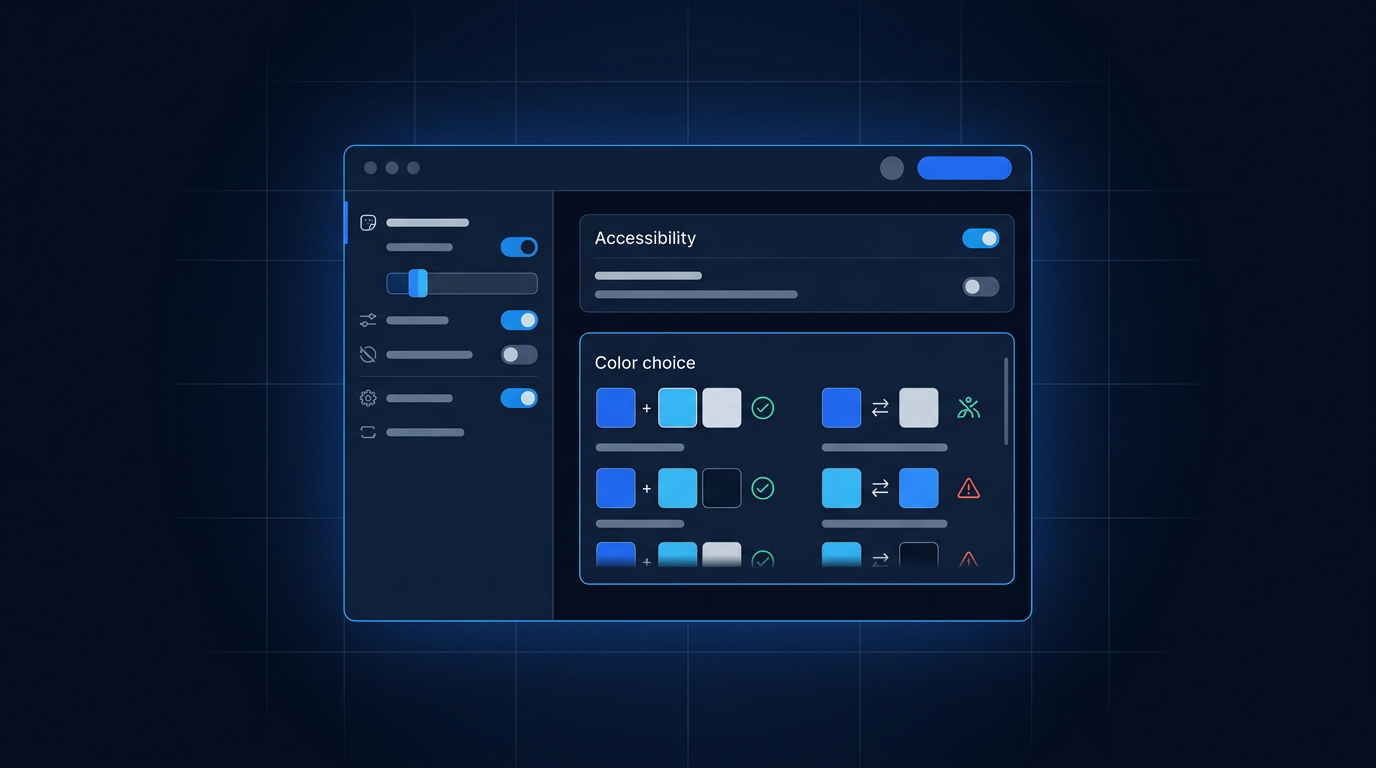 Shopify theme editor displaying heading structure and color contrast settings for ADA compliance Shopify theme editor displaying heading structure and color contrast settings for ADA compliance